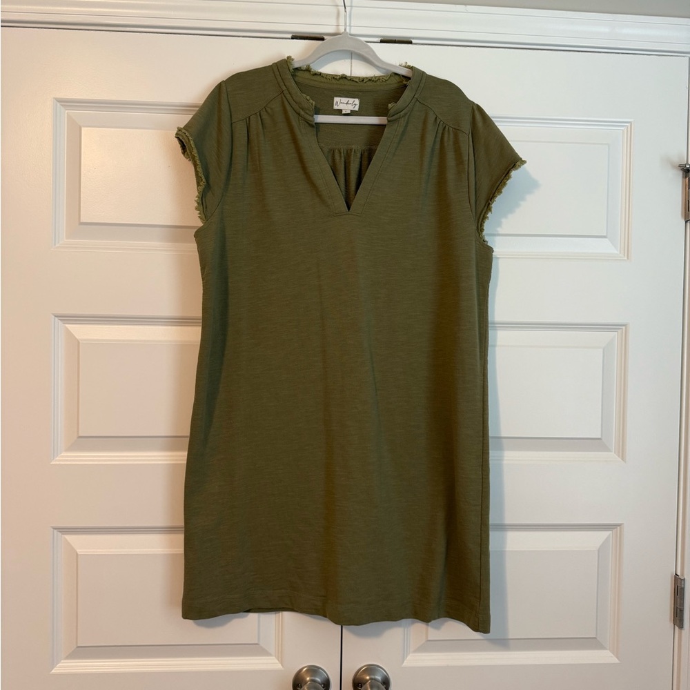 Wonderly Olive Green Dress